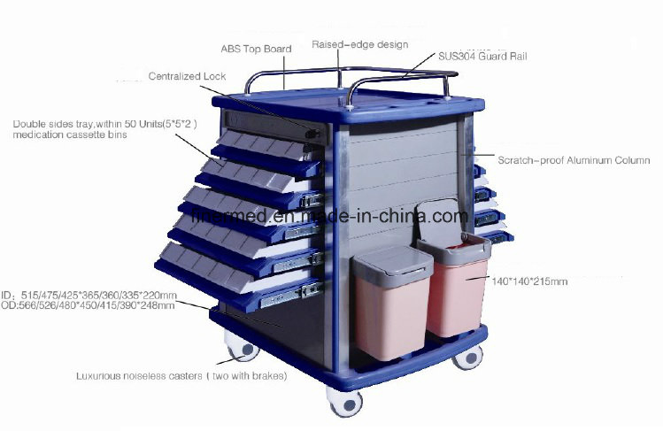 Assemble Mobile Surgical Dressing Hospital Stainless Steel Medical Trolley