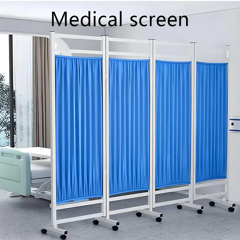 Medical Folding Screen Hospital Privacy Steel Portable Ward Screen