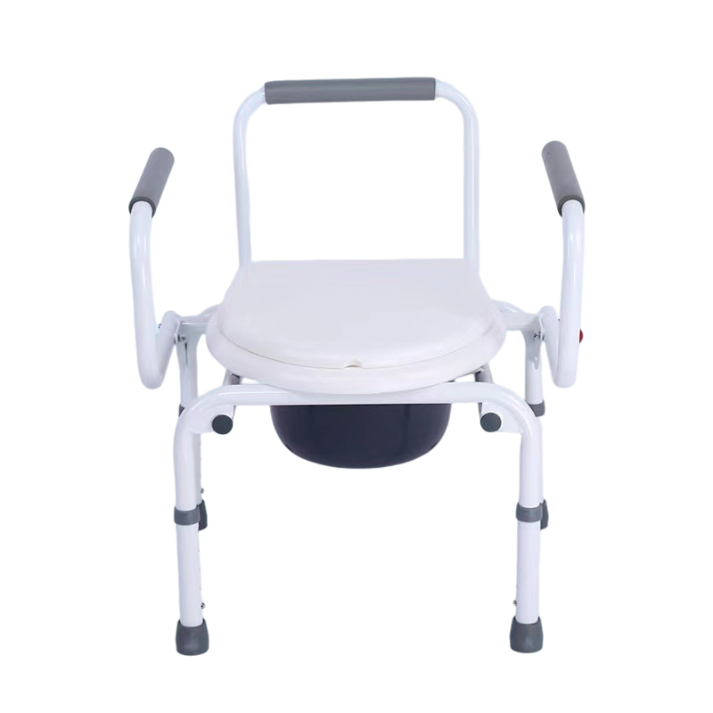 Medical Equipment Toilet Seat Commode Chair Height Adjustable Fixed Cushion Armrest