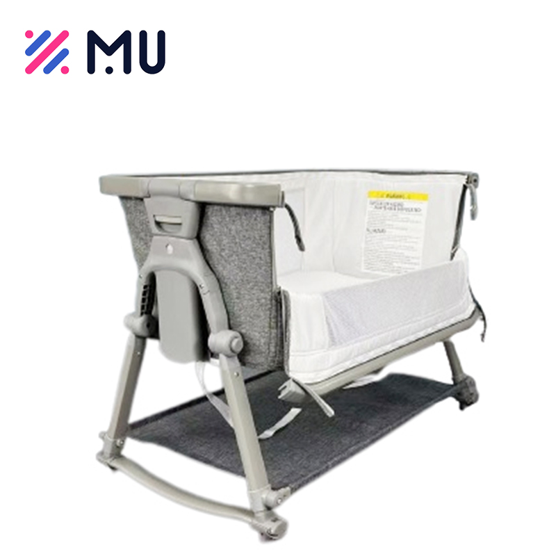 One Side Open Portable Free Installation Adjustable Infant Baby Bedside Crib Bed