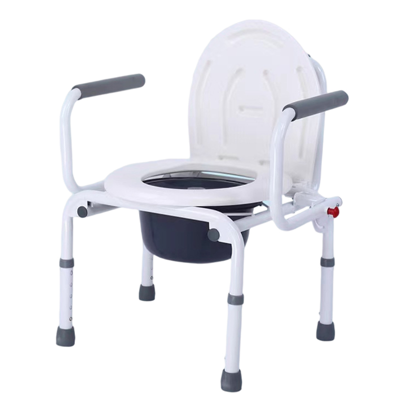 Medical Equipment Toilet Seat Commode Chair Height Adjustable Fixed Cushion Armrest