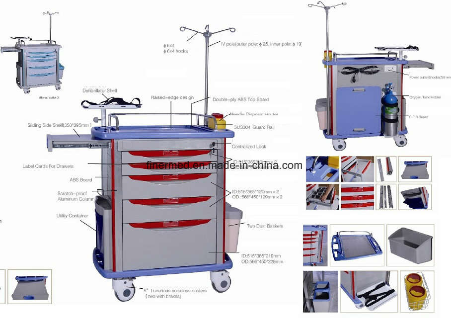 Assemble Mobile Surgical Dressing Hospital Stainless Steel Medical Trolley