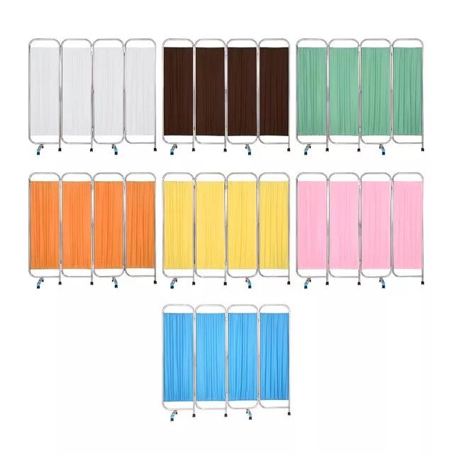 Stainless Steel Medical Folding Mobile Portable Privacy Patient Screen Curtain