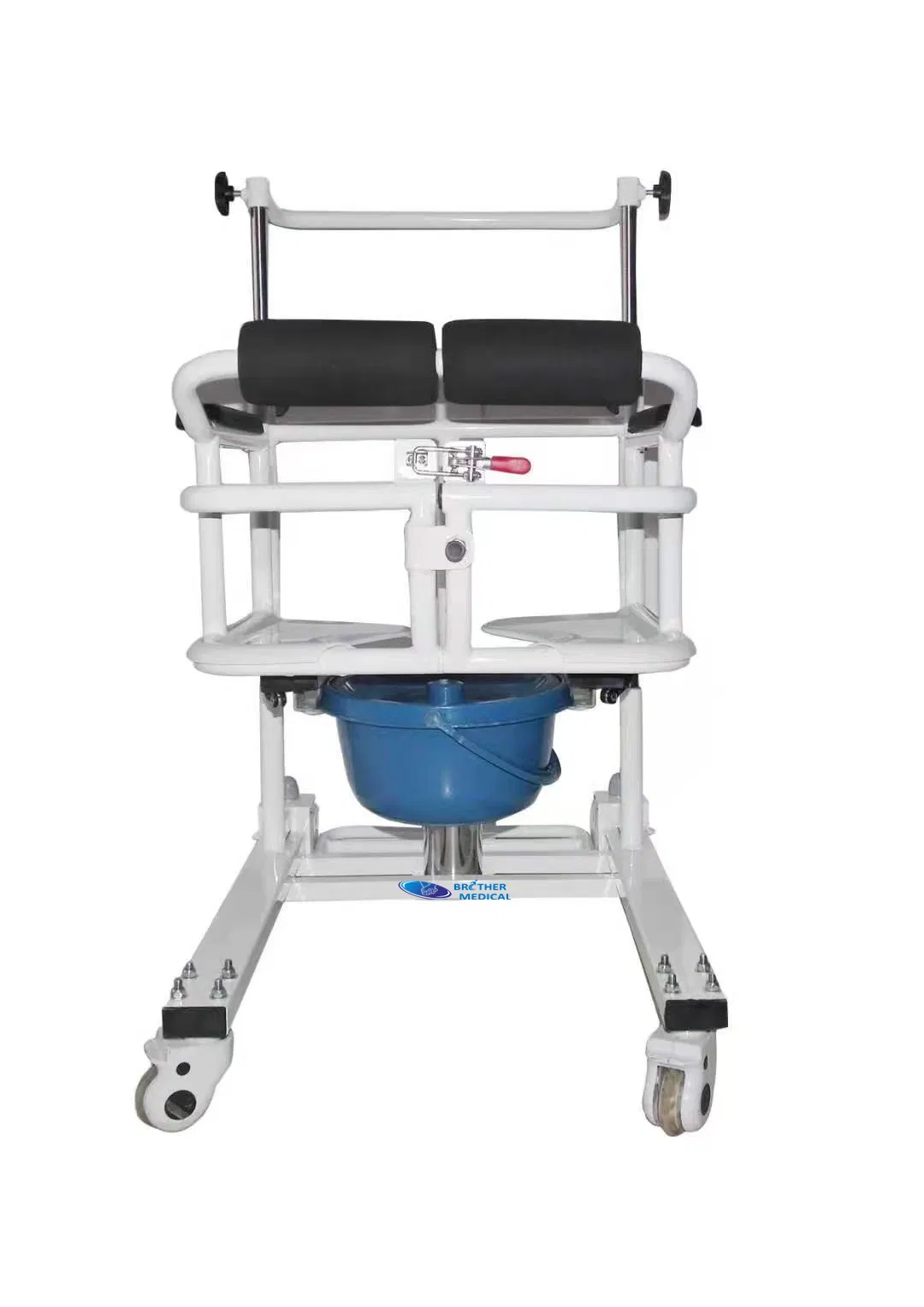 Manual Folding and Movable Lift Chair Wheelchair Shower Chair Commode Toilet Patient Transfer Chair