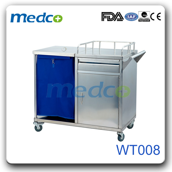 Medical Trolley Stainless Steel Hospital Dressing Laundry Trolley