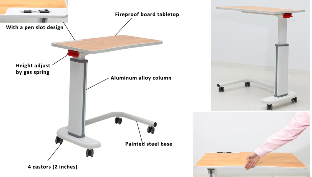 Adjustable Overbed Table View 3