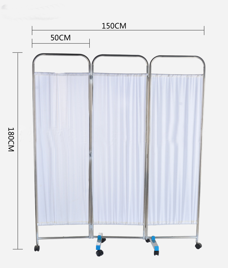 Medical Privacy Folding Hospital Partition Screen of Aluminium Frame Hospital Bed Screen