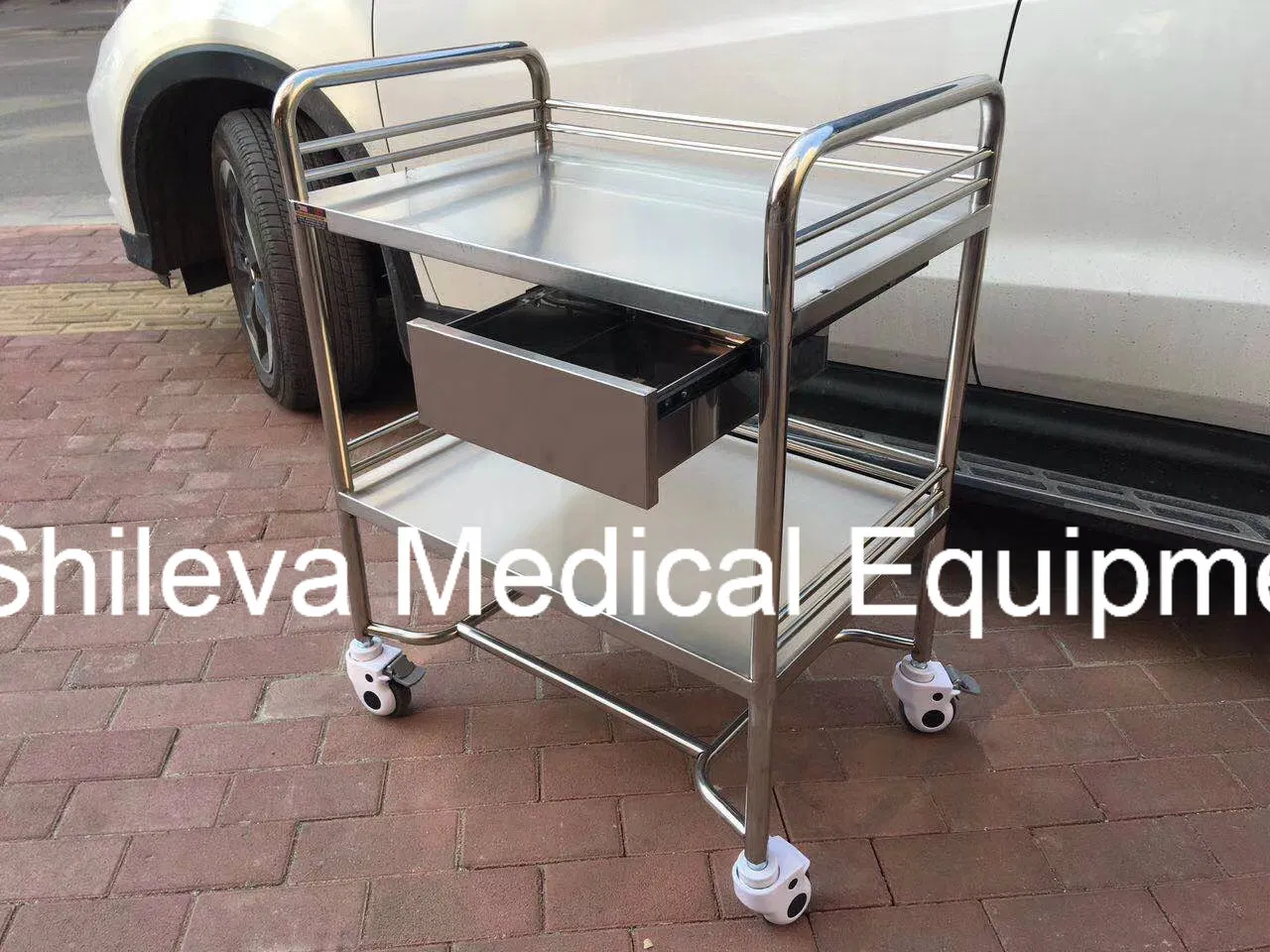 Medication Stainless Steel Trolley Hospital Dressing Cart Trolley
