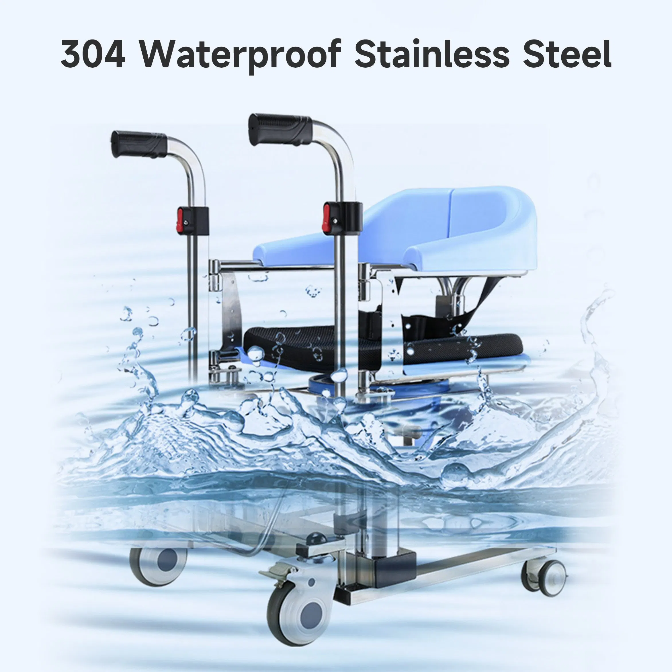 Manual Hydraulic Adult Elderly Multi-Function Fold Bathroom Wheelchair Lift Walking Frame Patient Toilet Disabled Shower Commode Transfer Chair Elderly