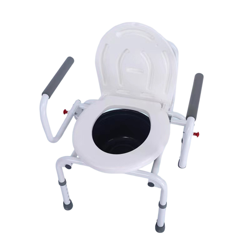 Medical Equipment Toilet Seat Commode Chair Height Adjustable Fixed Cushion Armrest