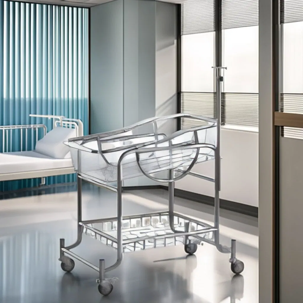 Hbc-04 Stainless Steel Infant Medical Bed Baby Hospital Newborn Pediatric Crib