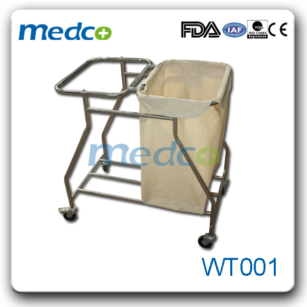 Stainless Steel Medical Laundry Cart, Hospital Cleaning Dressing Trolley