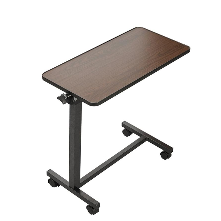 Medical Bedside Overbed Table with Adjustable Height and Rolling Wheels