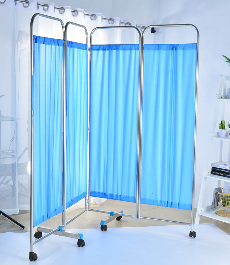 Medical Privacy Folding Hospital Partition Screen of Aluminium Frame Hospital Bed Screen