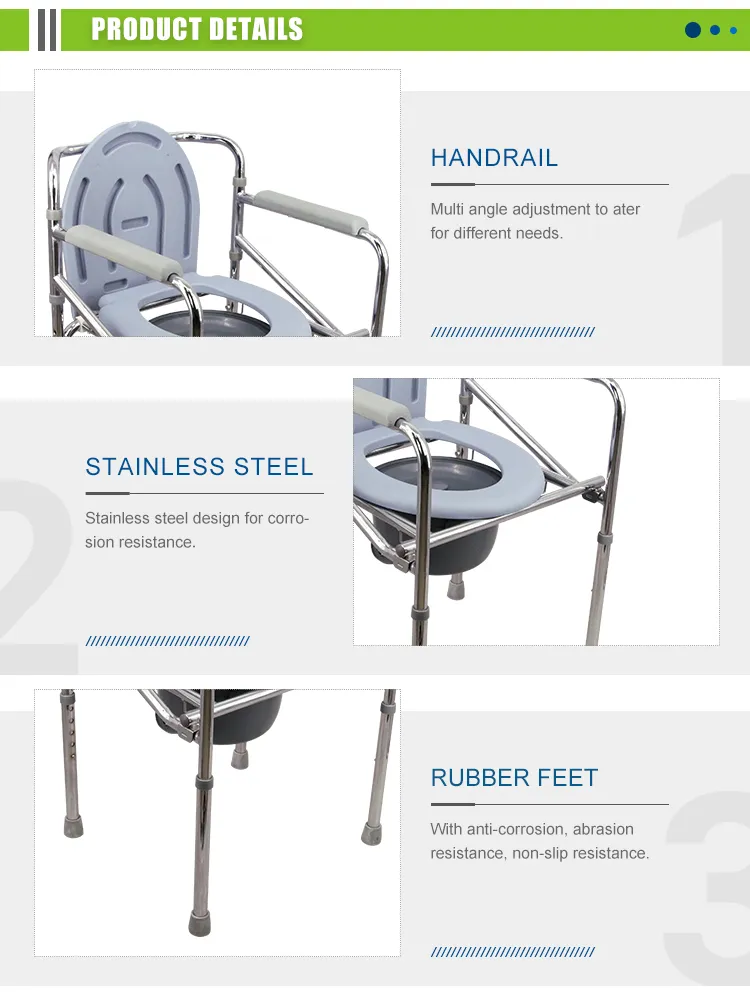 Foldable Commode Chair Front View
