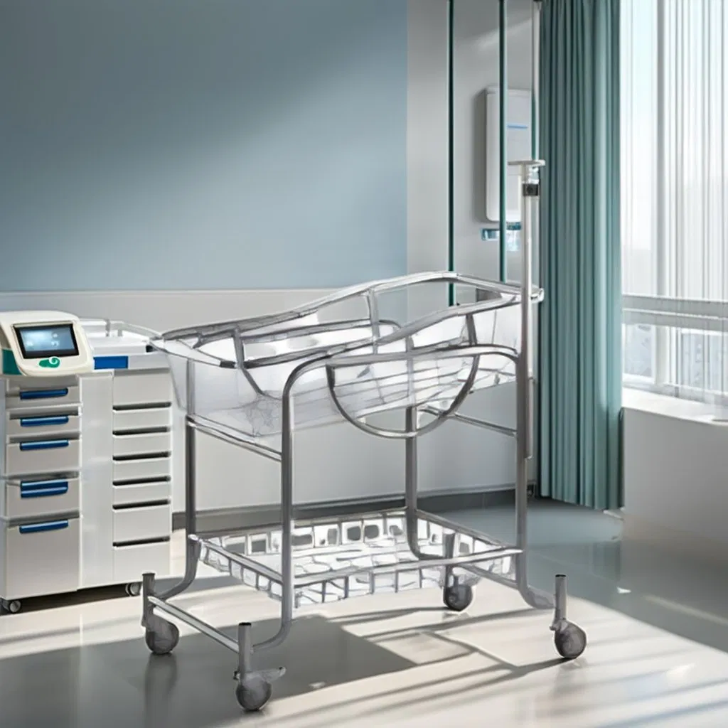 Hbc-04 Stainless Steel Infant Medical Bed Baby Hospital Newborn Pediatric Crib