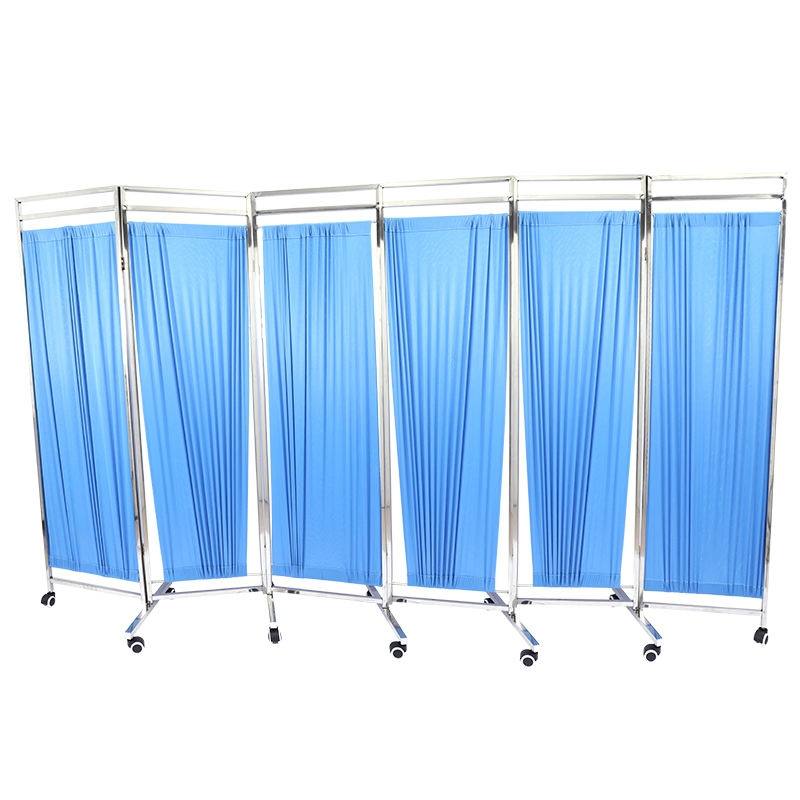 Hospital Privacy Folding Screen - 3/4 Panel Mobile Medical Partition with Wheels