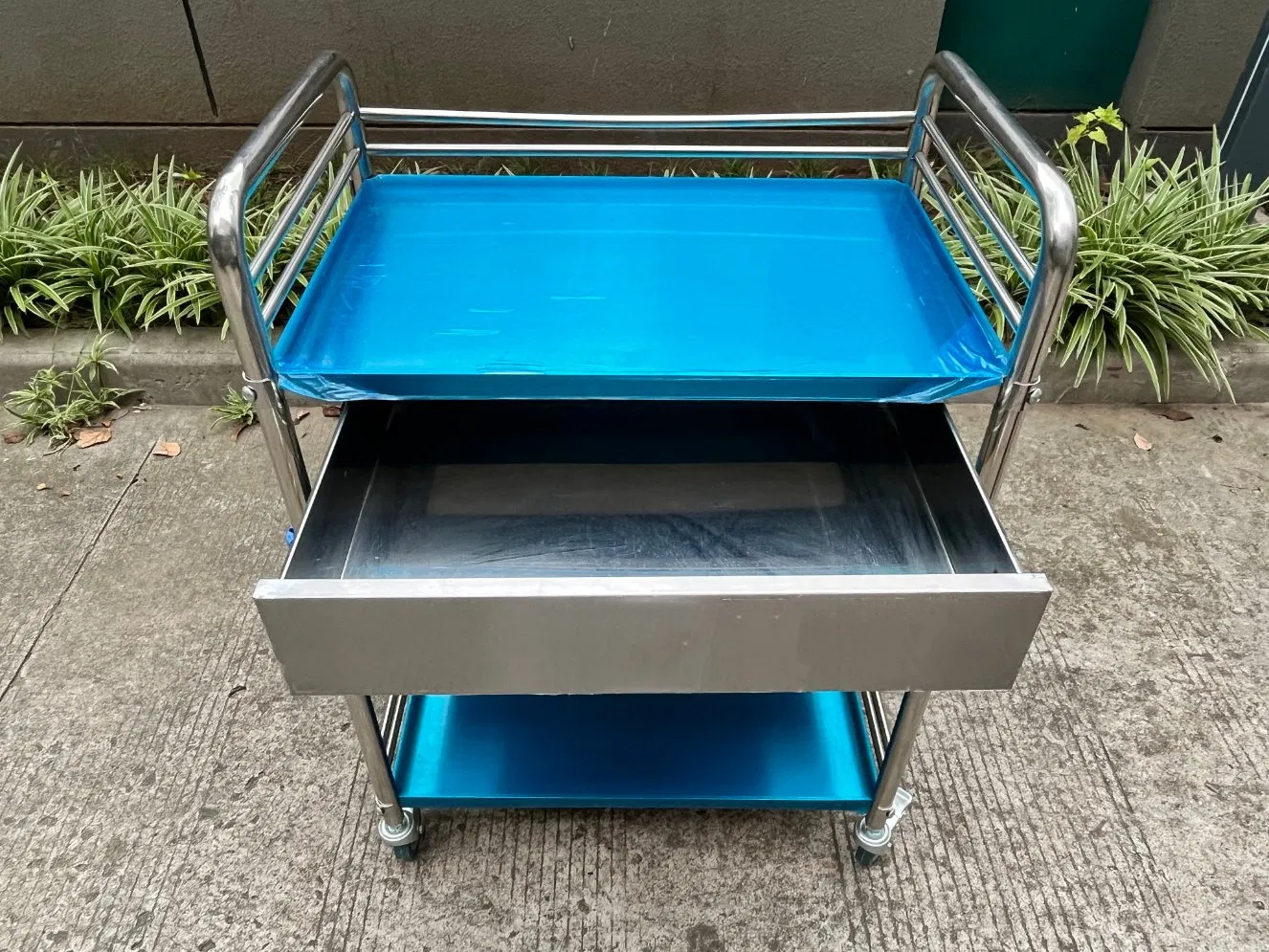 Discounted Tro-Kf3030 3 Layer Durable Stainless Steel Medical Treatment Cart Hospital Nursing Dressing Trolley