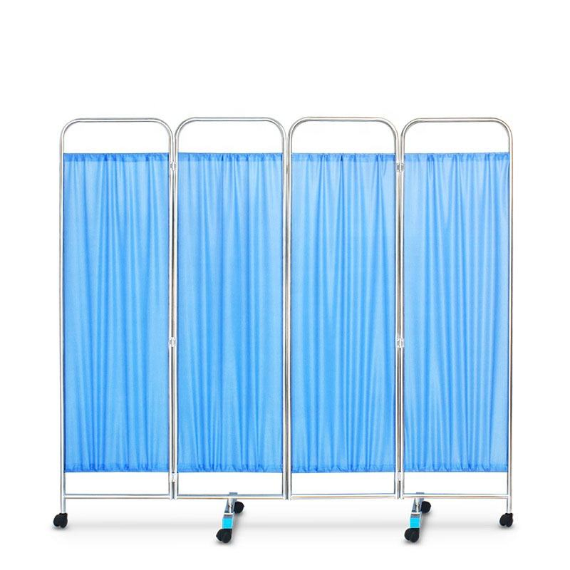 Made-in-China Price Medical Folding Screen Privacy Stainless Steel Portable Ward Screen Partition