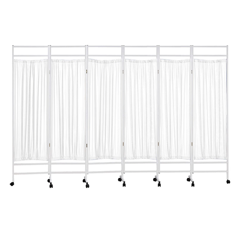 Portable Mobile Folding Medical Privacy Screen Steel Frame Adjustable Lockable Wheels Hospital Clinic Examination Curtains