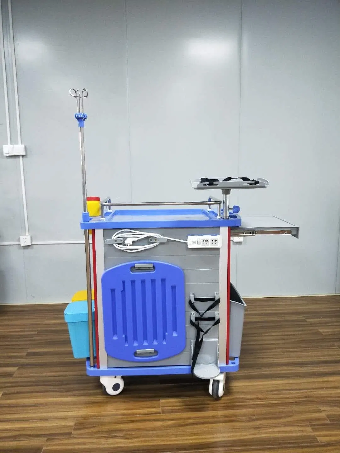 5 Drawers Plastic/Metal/Stainless Steel Wheeled (wheel) Patient Medical (cart) Trolley for Dressing/Medicine/Anesthesia/Dental/First Aid (Emergency) /Nurse