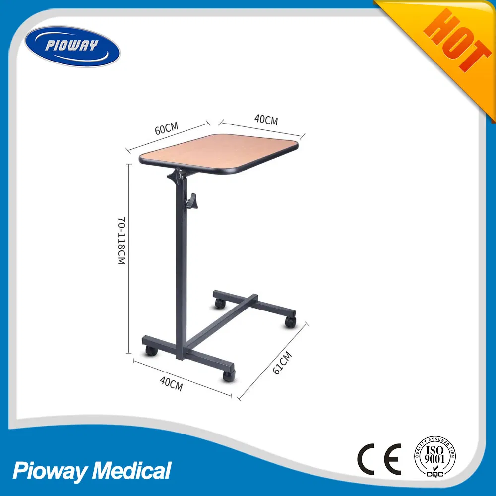 Detachable Rotary Movable Epoxy Overbed Table Hospital Table Patient Bedside Table