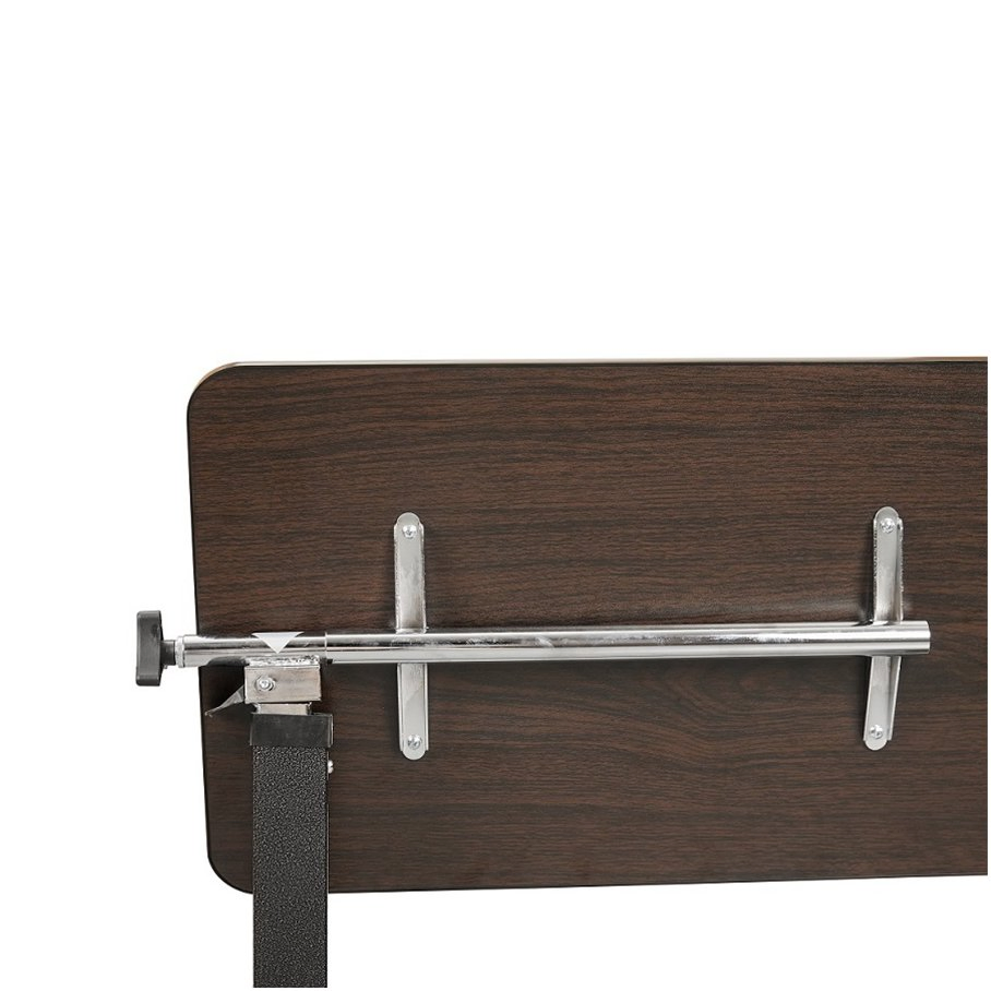 White Adjustable Height Overbed Table with Rolling Wheels for Easy Mobility