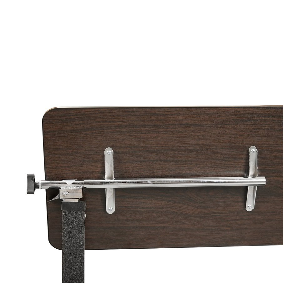 White Adjustable Height Overbed Table with Rolling Wheels for Easy Mobility