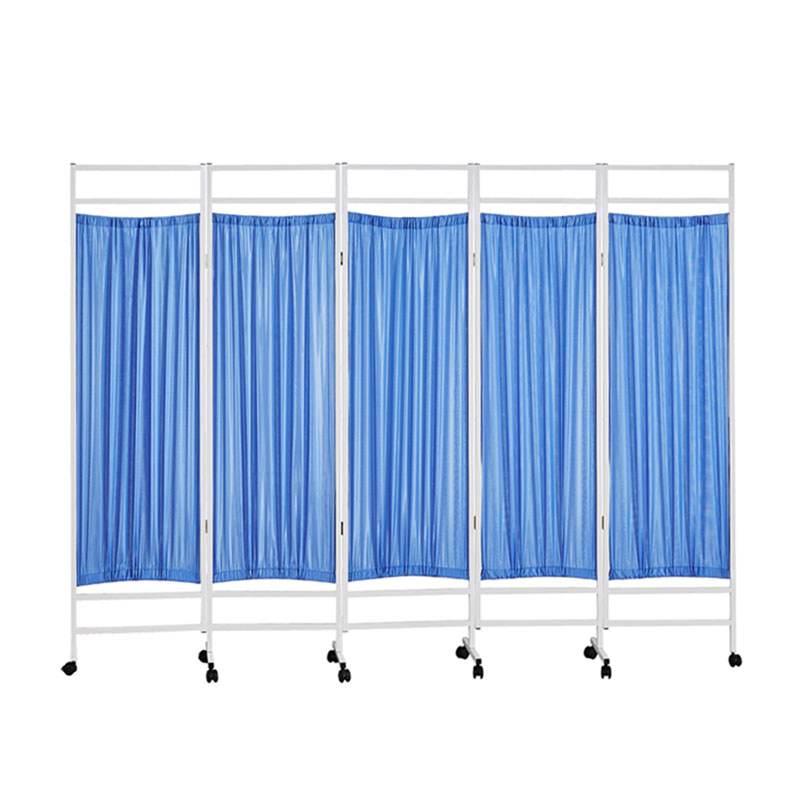 Hospital Mobile 4 Folding Medical Ward Bed Side Screen 4 Panel Privacy Screen, Surgery Screen