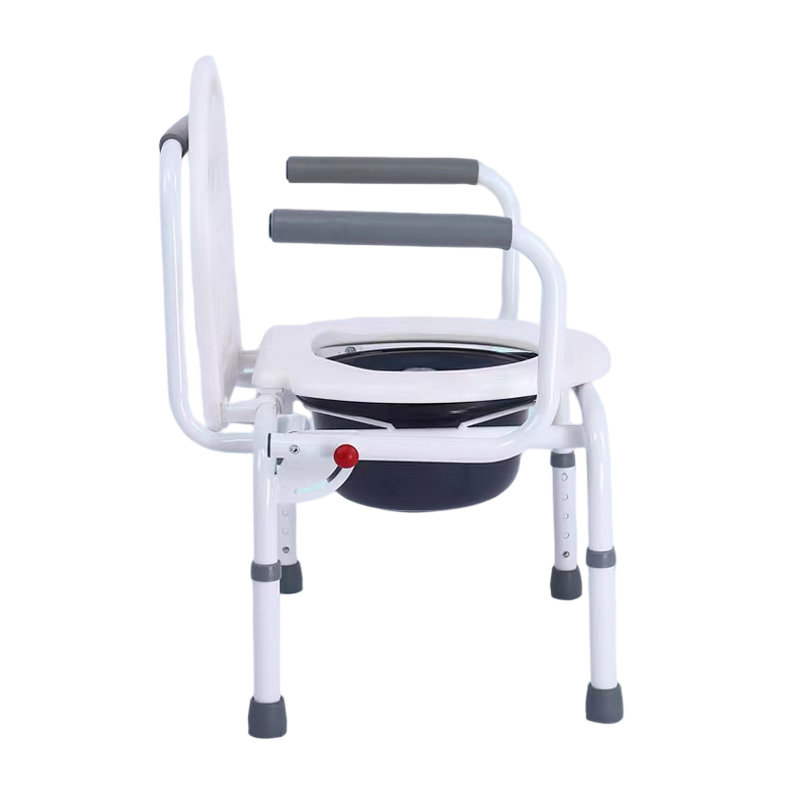Medical Equipment Toilet Seat Commode Chair Height Adjustable Fixed Cushion Armrest