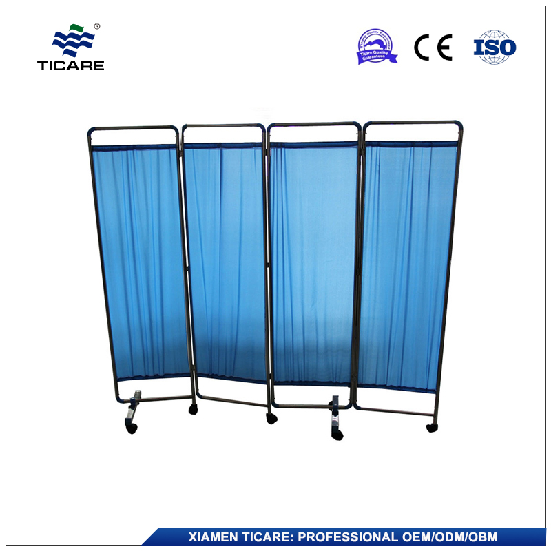 Four Folding Privacy Screens Medical Use Bedside Screen for Hospital