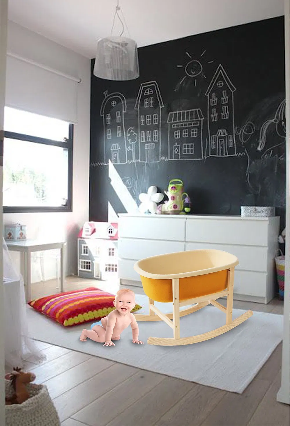 High Quality Portable Infant Cribs Baby Sleeping Nest Lounger Simple Baby Newborn Bed Nest Carry Recycle Pet Felt Baby Cribs
