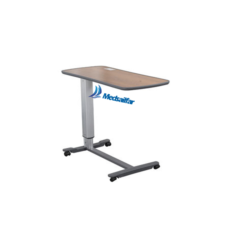 Hospital Patient Room Eating Adjustable Laptop Overbed Bedside Table with Wheels