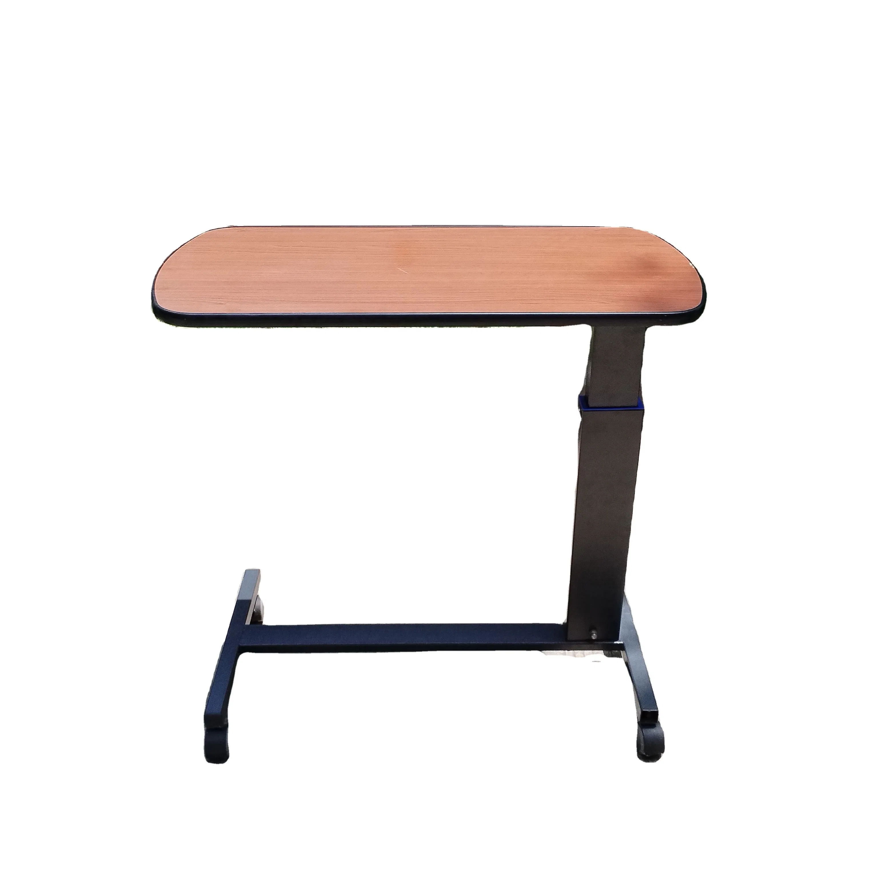 Mobt-pH-Q01 Portable Multi-Function Adjustable Aluminium Alloy+Wooden Table Overbed Bedside Table with Wheels for Home and Hospital