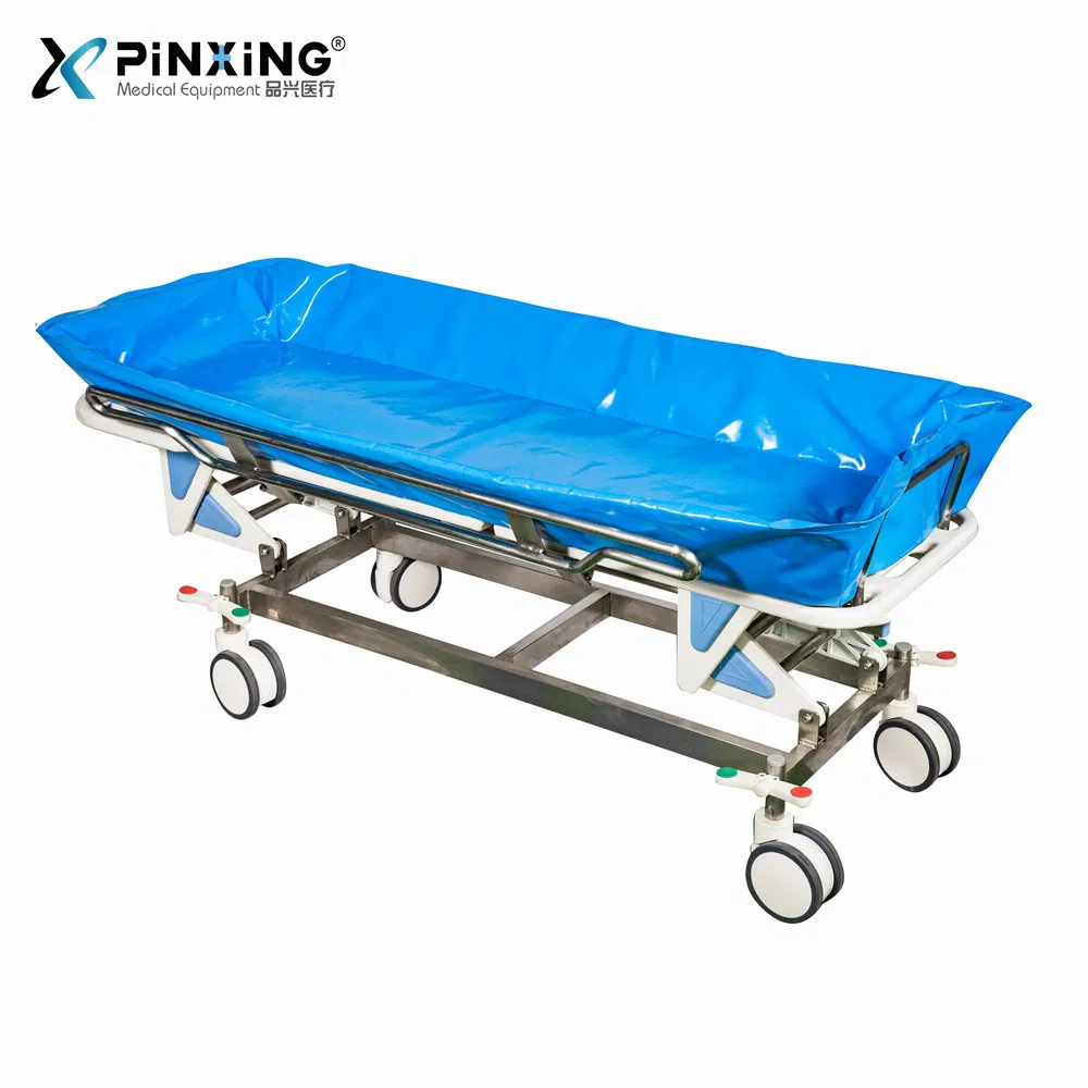 Manual Shower Cart Shower Trolley Made of Stainless Steel Providing Safe and Consistent Personal Hygiene for Nursing Patients