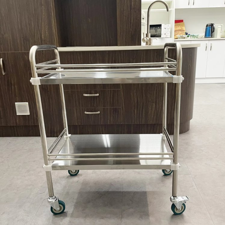 Hospital Clinic Surgical Cart Stainless Steel Medical Cart Dressing Medicine Trolley