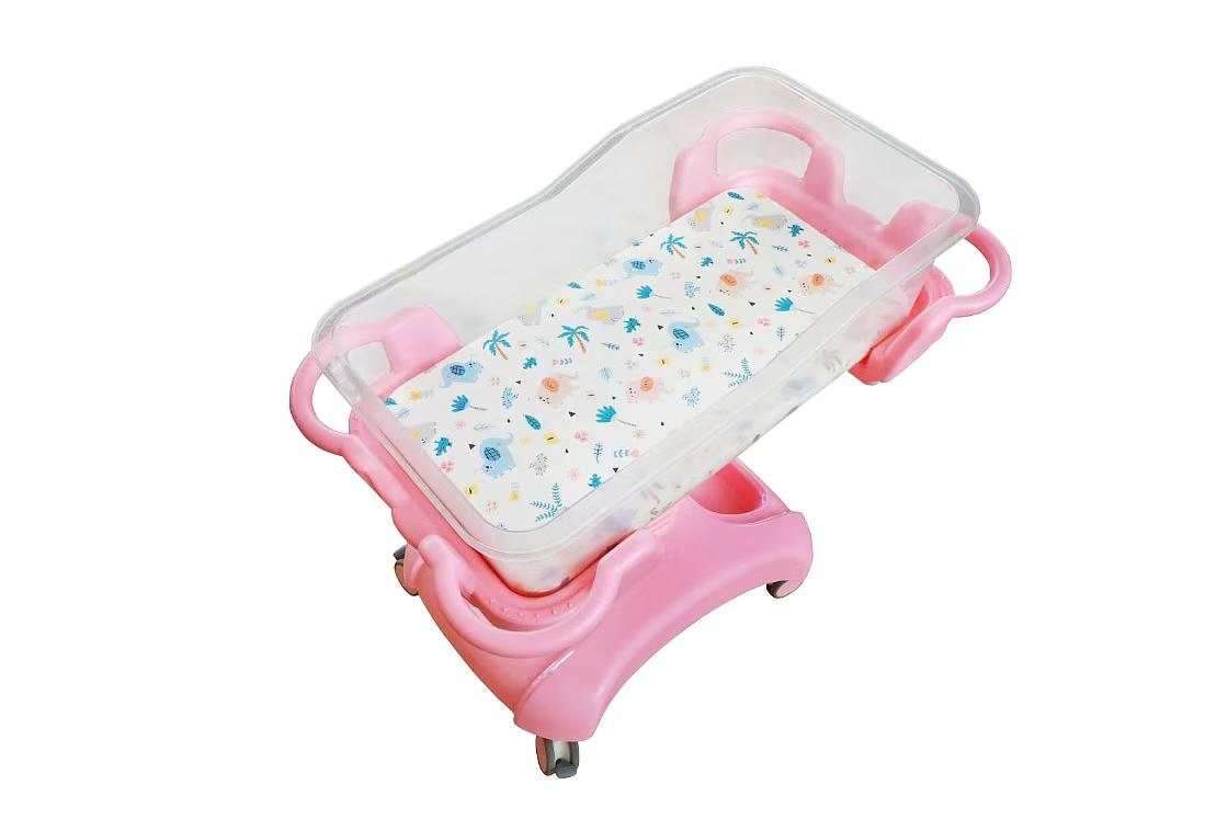 Multifunctional Medical Baby Carriage Infant Bed ABS Hospital Baby Crib with Wheels Medical Cot Bed