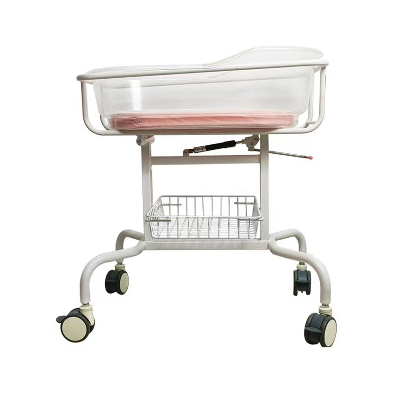 Hospital Furniture Newborn Care Adjustable Infant Cribs Stroller Trolley Bed Medical Baby Cart for Baby