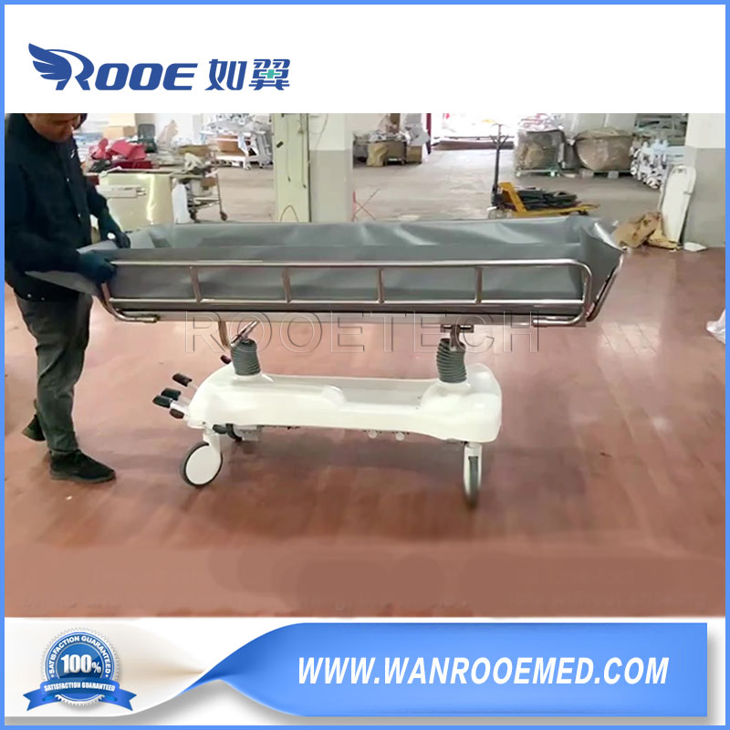 Stainless Steel Professional Nursing 3 Functions Hospital Bath Bed Hydraulic Patient Shower Trolley