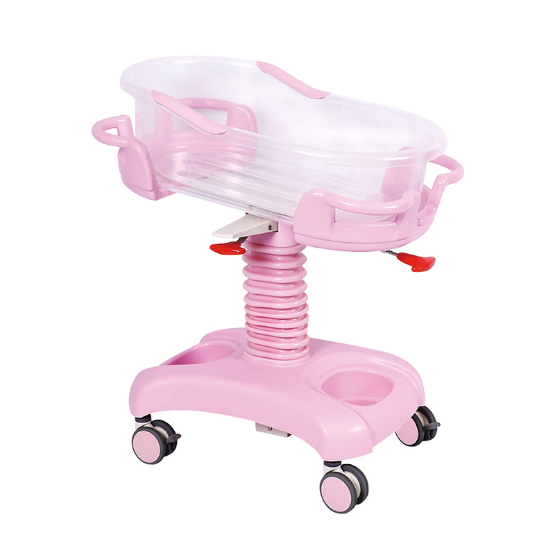 Hospital Furniture Newborn Care Adjustable Infant Cribs Stroller Trolley Bed Medical Baby Cart for Baby