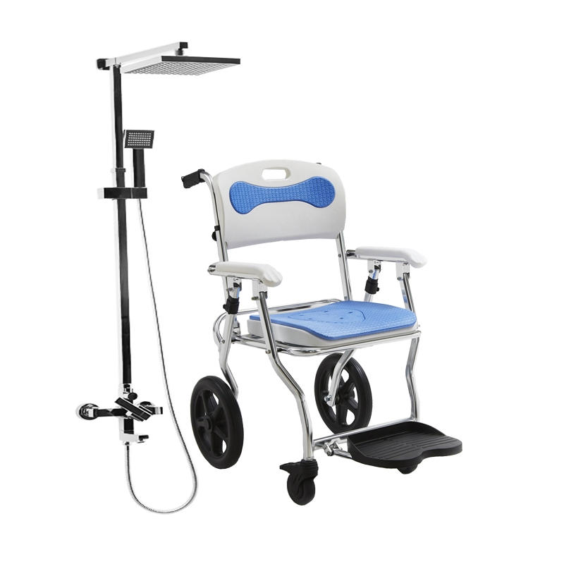 Customized Color and PVC Seat Elderly Steel Frame Commode Chair