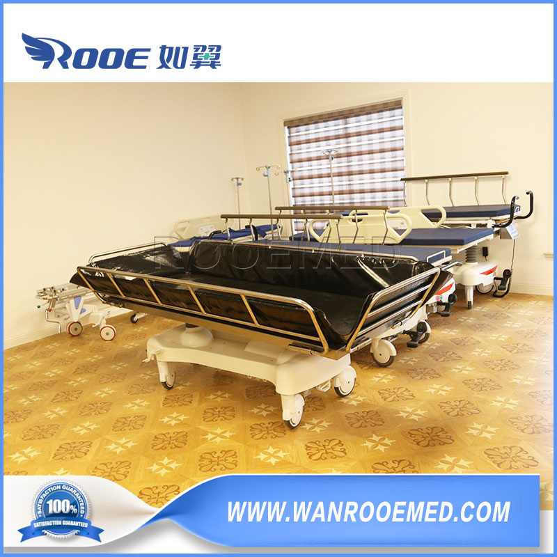 Stainless Steel Professional Nursing 3 Functions Hospital Bath Bed Hydraulic Patient Shower Trolley