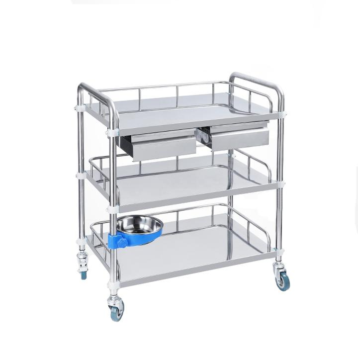 OEM Detachable Stainless Steel Medical Trolley Cart Hospital Dressing Trolley