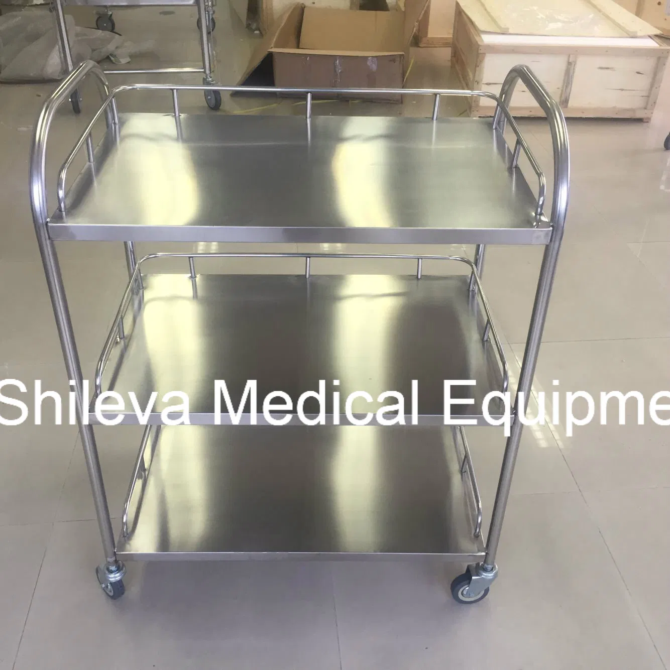 Medication Stainless Steel Trolley Hospital Dressing Cart Trolley