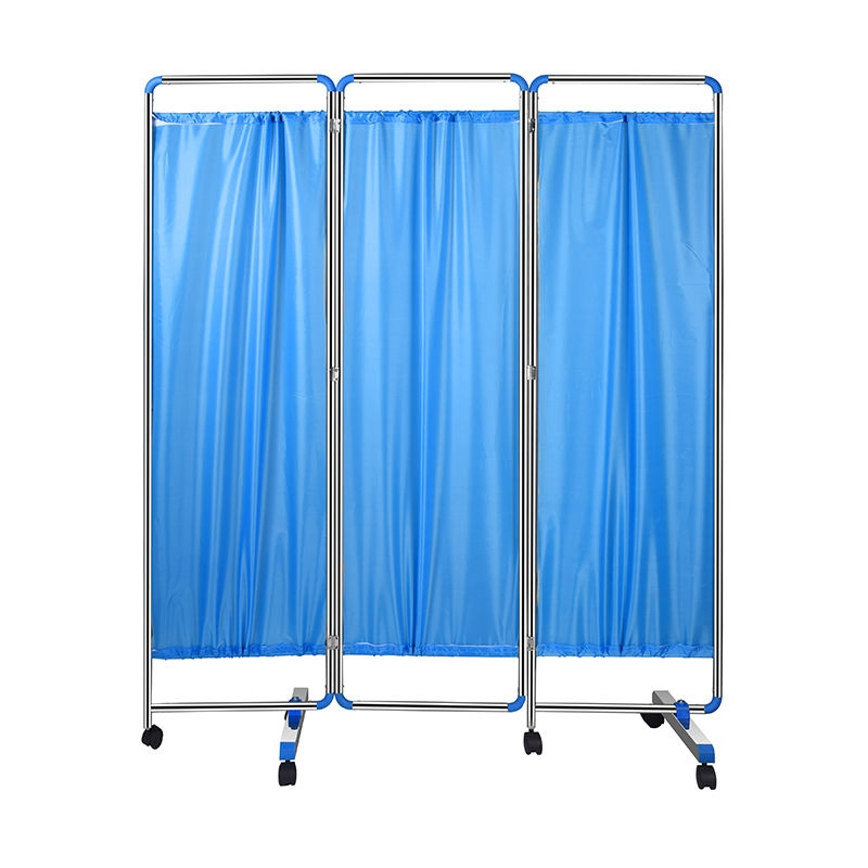 Hospital Privacy Folding Screen - 3/4 Panel Mobile Medical Partition with Wheels