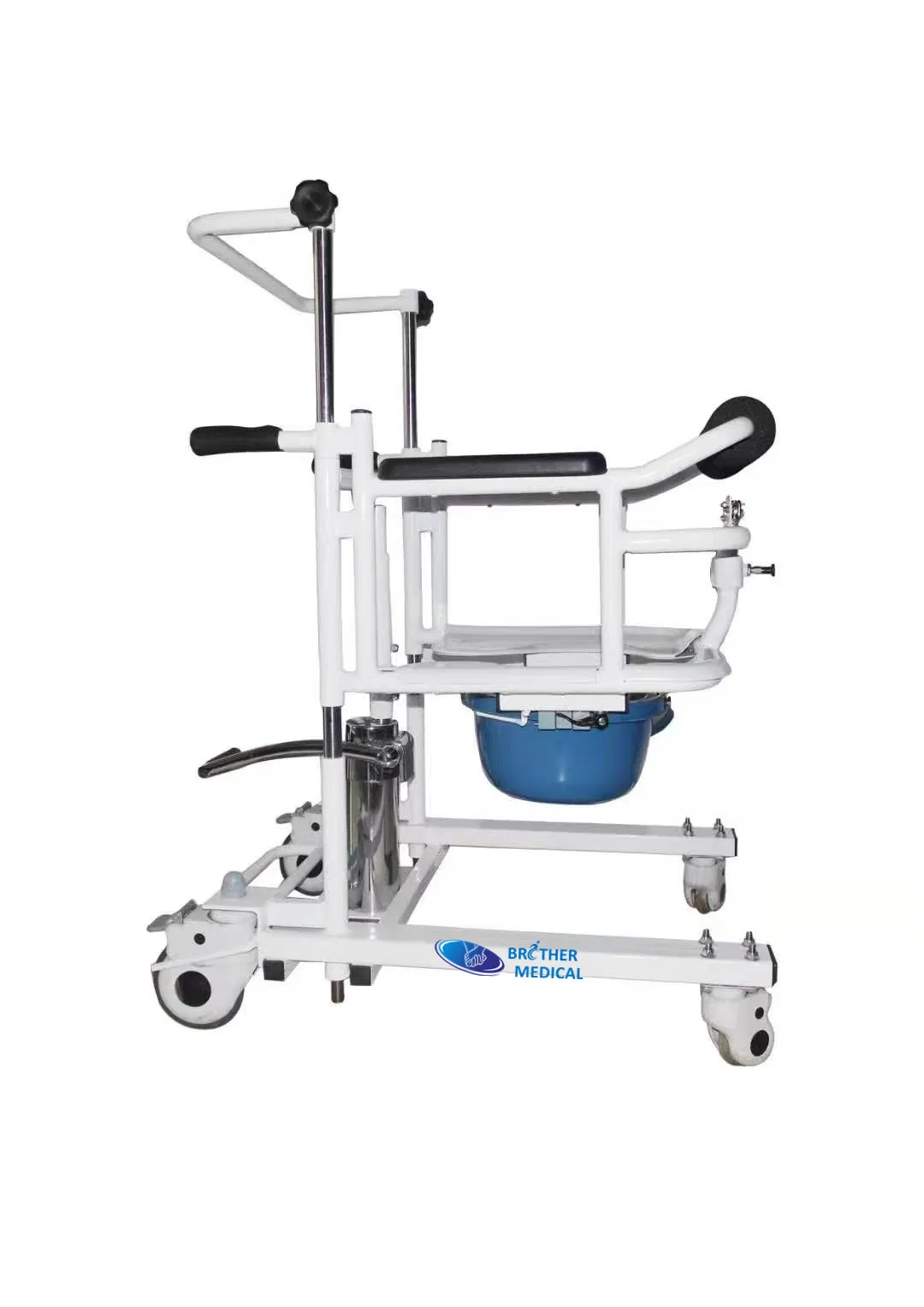 Manual Folding and Movable Lift Chair Wheelchair Shower Chair Commode Toilet Patient Transfer Chair