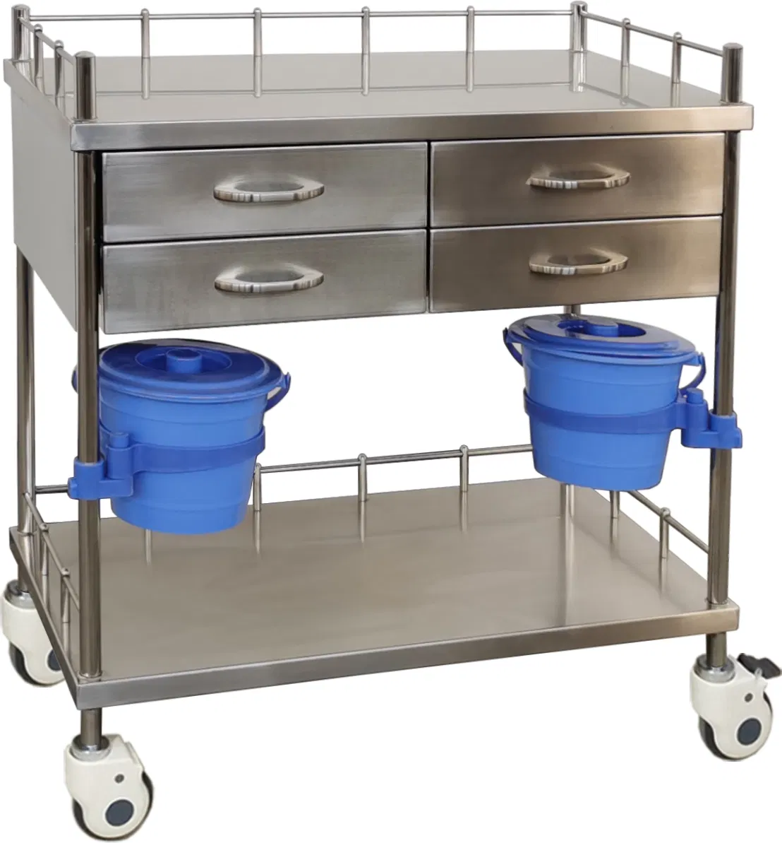 Good Quality Hospital Use Stainless Steel 304 Three (3) Shelves Dressing Trolley