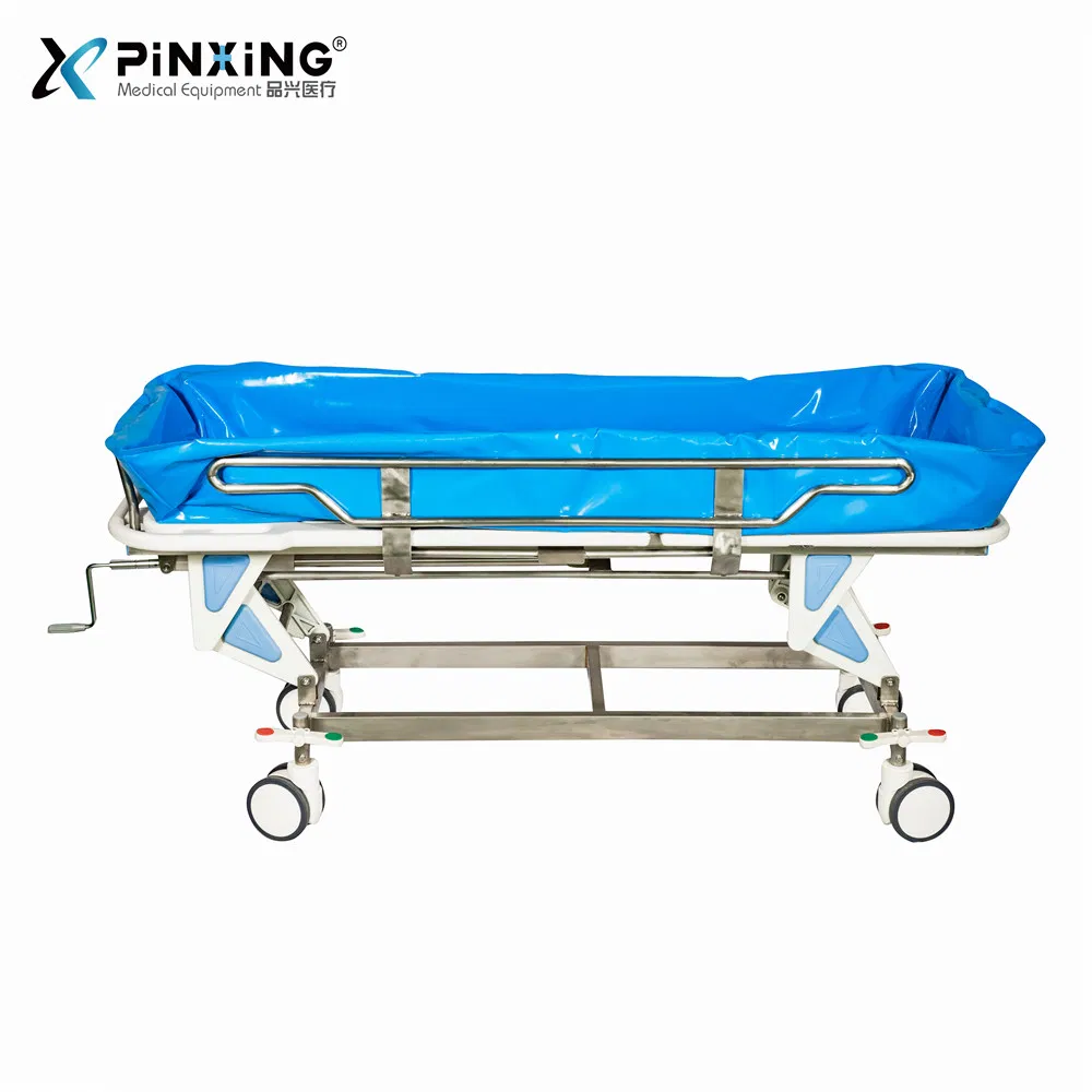 Manual Shower Cart Shower Trolley Made of Stainless Steel Providing Safe and Consistent Personal Hygiene for Nursing Patients