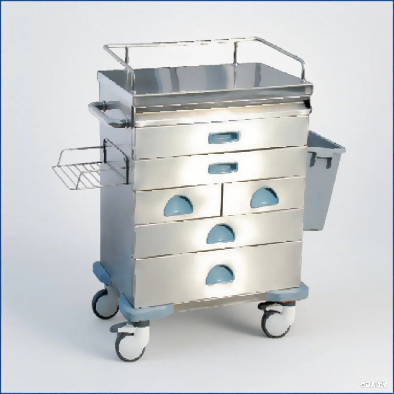 Medicine Delivery Trolley Stainless Steel Dressing Moveable Function Cart Trolley