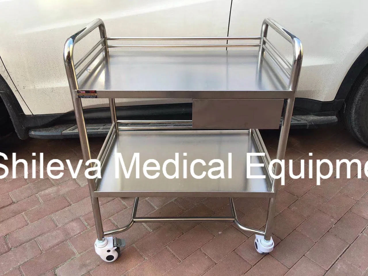 Medication Stainless Steel Trolley Hospital Dressing Cart Trolley